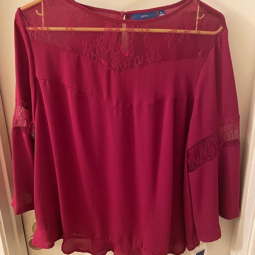 Apt. 9 Women's Red Lace Blouse